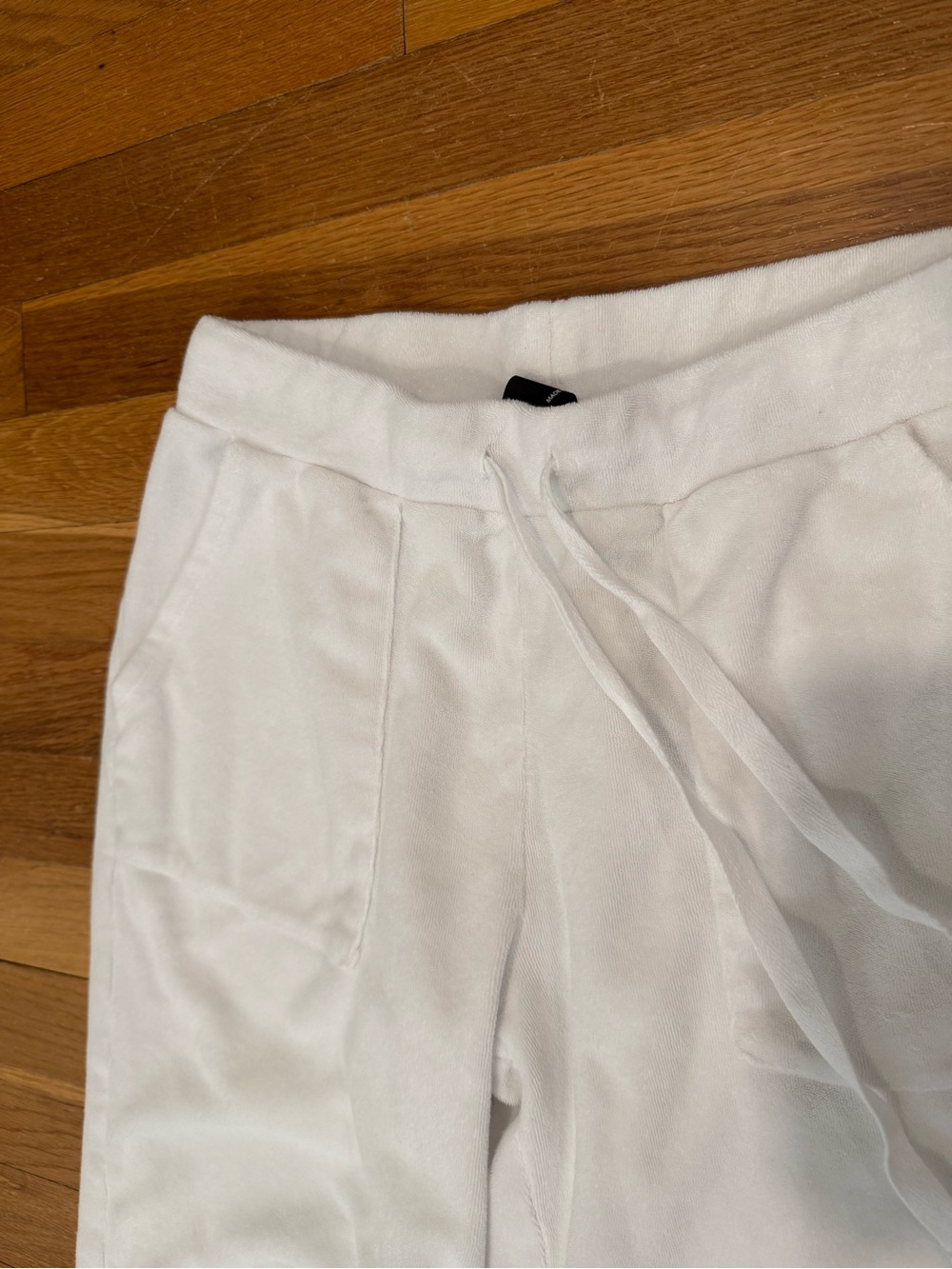 Bobi Los Angeles White Wide-Leg Drawcord Pocket Pants - Sweatpants - Cover-Up - Picture 4 of 8